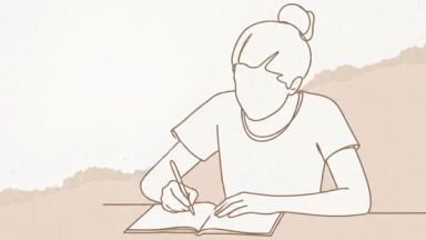 Illustration d’une personne qui écrit dans un cahier