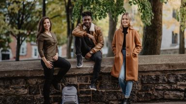 Trois étudiants dans le Vieux-Québec
